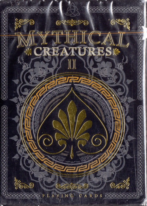 Gent Supply Plastic Waterproof Mythical Creatures II (All New Creatures) Black Silver & Gold Edition Playing Cards